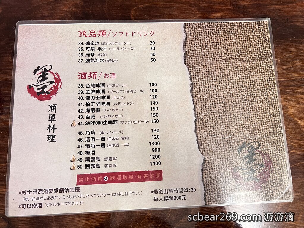 【新竹】「墨簡單料理．隱藏巷弄裡的老宅深夜食堂（台式居酒屋/吧台式座位/家常料理/手路菜/聚餐推薦/近巨城）」